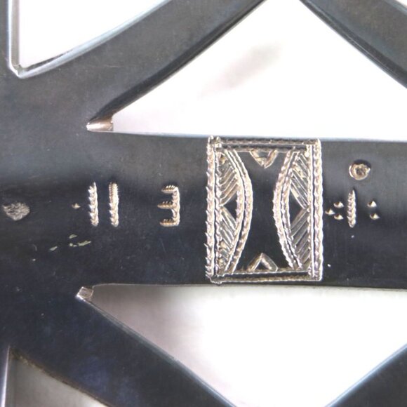 Hermes Touareg Hand Engraved Design Chrome Color Leather Use Belt Buckle SV 925 main image 4